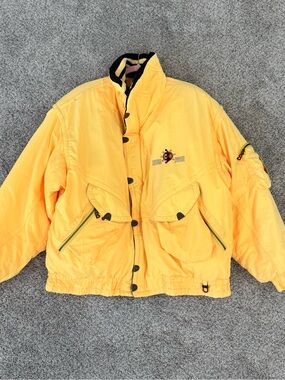 Vintage Bogner Y2K Yellow Goose Down Fill Puffer Jacket SnowSki Winter Men’s 2XL